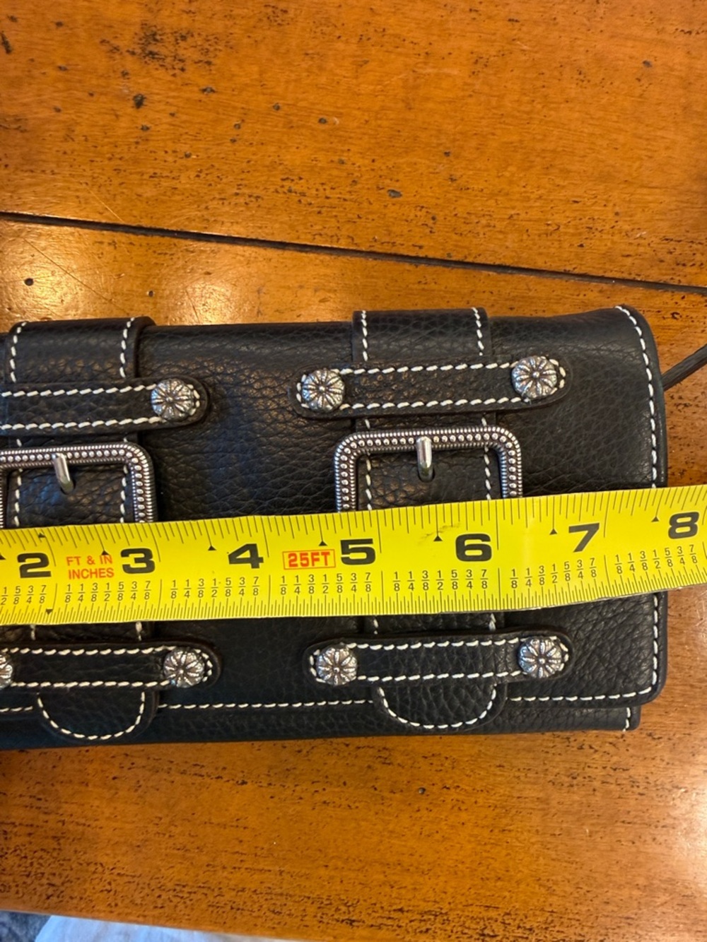 NWOT Brighton Black Leather Wallet Crossbody Organizer Buckle Silver Accent - Picture 9 of 14